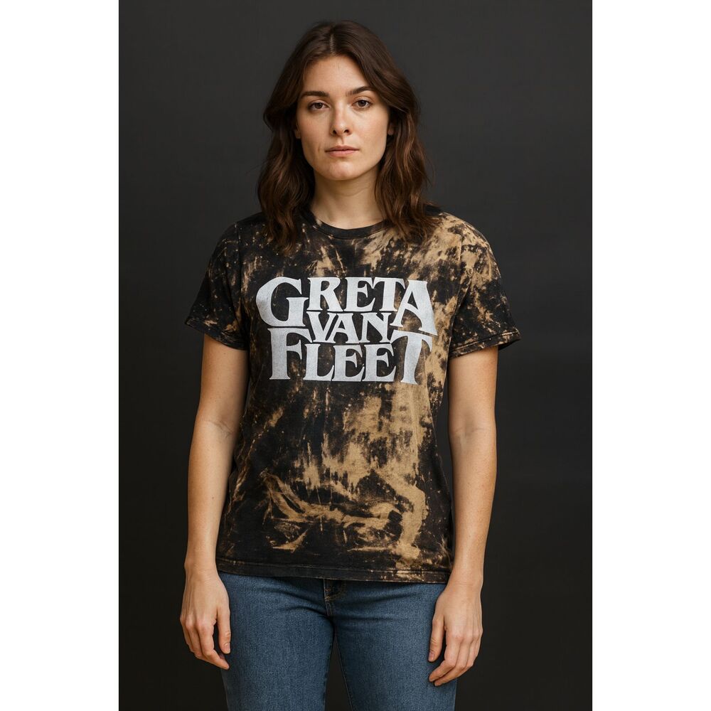 Greta Van Fleet Brown Tie Dye T Shirt Tee Top  Women's Size Medium